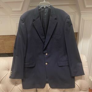 BURBERRY London Men’s 46L Navy Kensington Blazer Sport Coat Jacket 100% Wool